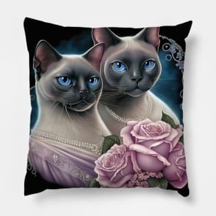 Noble Burmese Cat Family Pillow