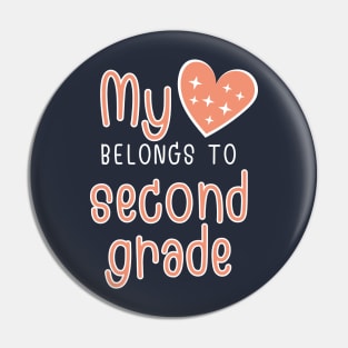My Heart Belongs to Second Grade Pin