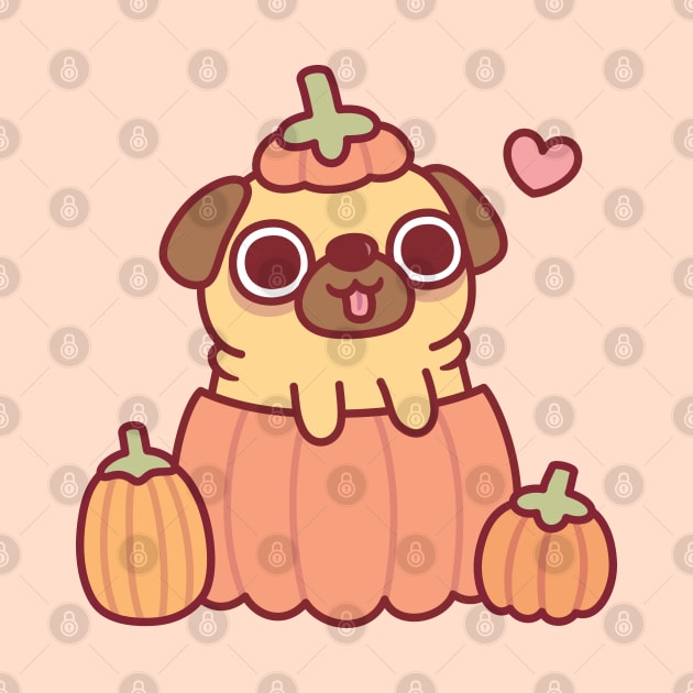 Cute Pug In Pumpkin Funny Thanksgiving by rustydoodle