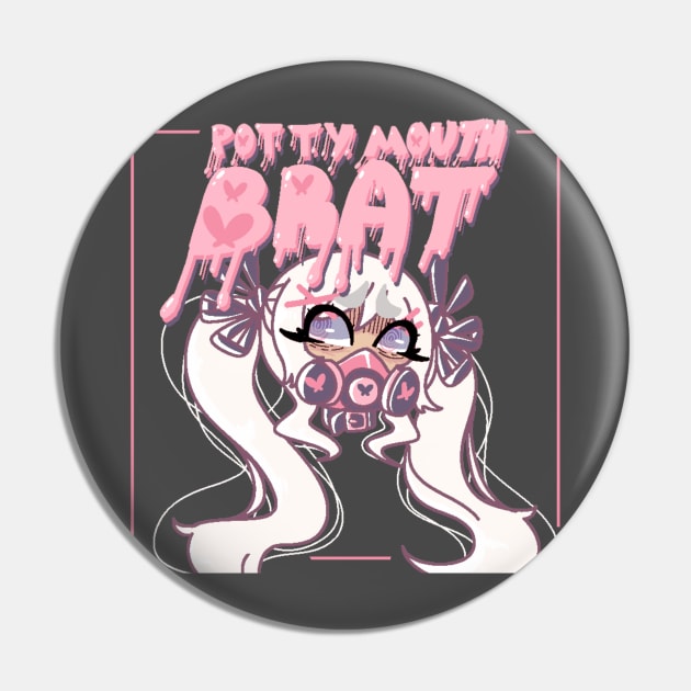 Potty Mouth Brat Pin by Angel Cake Arts