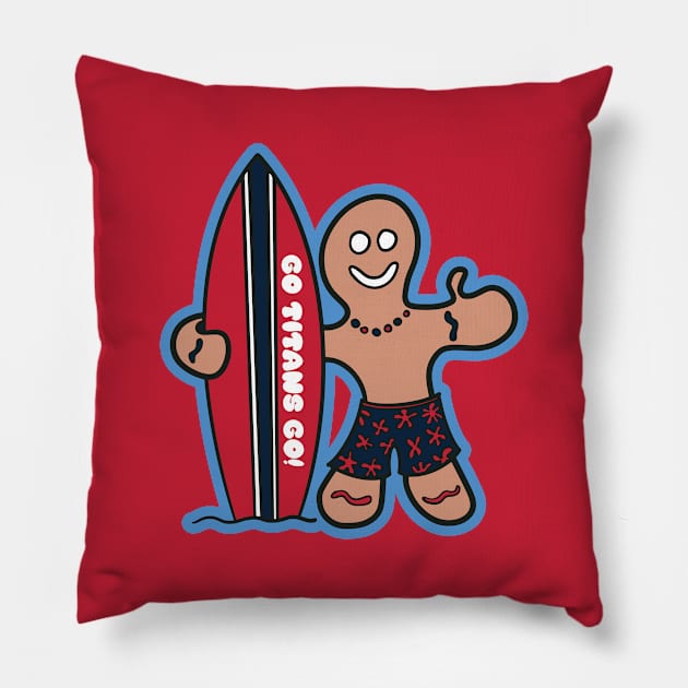 Surfs Up for the Tennessee Titans! Pillow by Rad Love