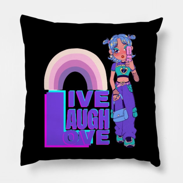 Live Laugh Love Pillow by Asterme