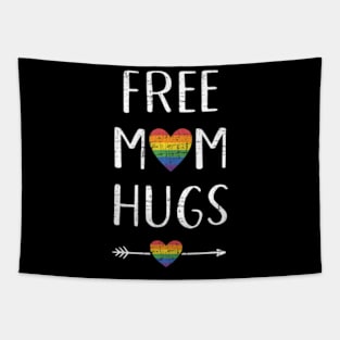 Free mom hugs with flag heart for pride month Tapestry