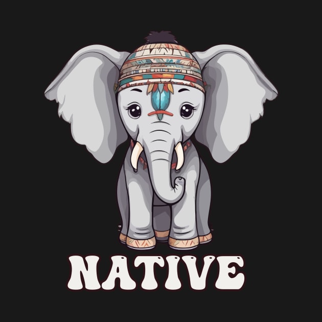 Native American Indigenous Elephant by Rishirt