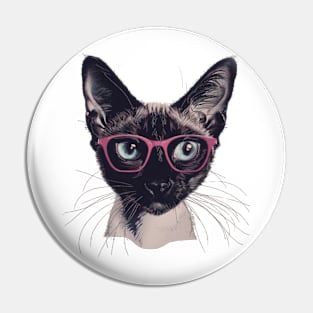 Specs and Whiskers Pin