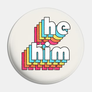 He/Him Pronouns // Retro Faded Design  .... Pin