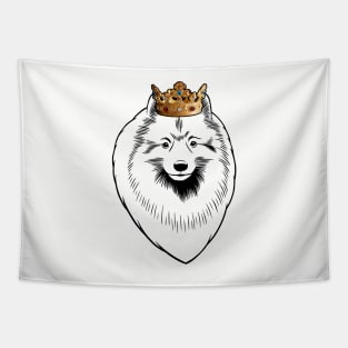 Keeshond Dog King Queen Wearing Crown Tapestry