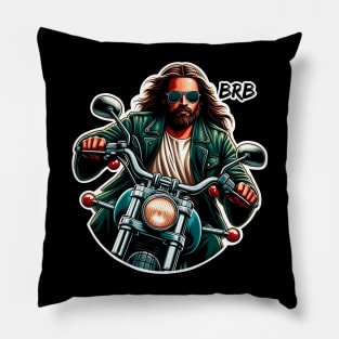 BRB meme Jesus is coming soon Motorbike Pillow