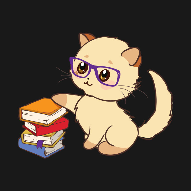 Cat Book Nerd Reader With Glasses Cute Reading Reading T Shirt