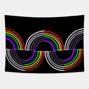 Progress Pride Neon Light Rainbow 2 Tapestry