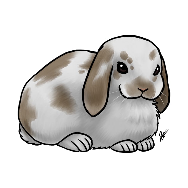 Small Mammal - Rabbit - Holland Lop Brown and White by Jen's Dogs Custom Gifts and Designs