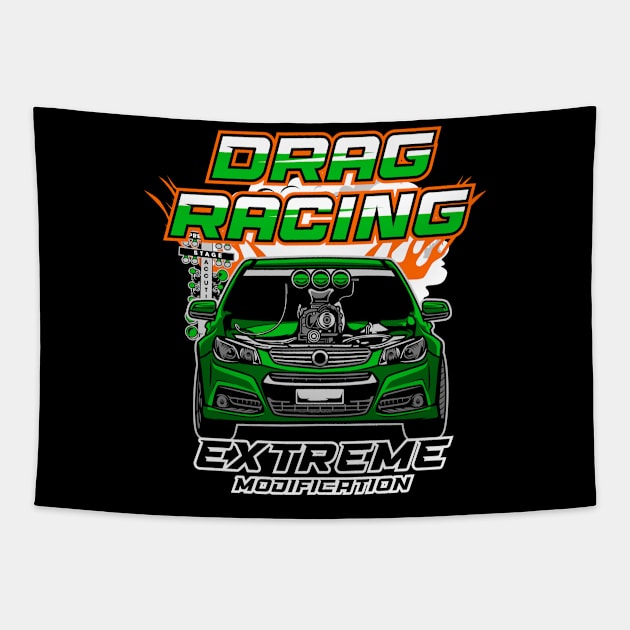 EXTREME DRAG RACE CAR Tapestry by beanbeardy