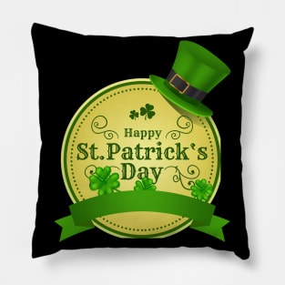 circular streamer patricks day Pillow