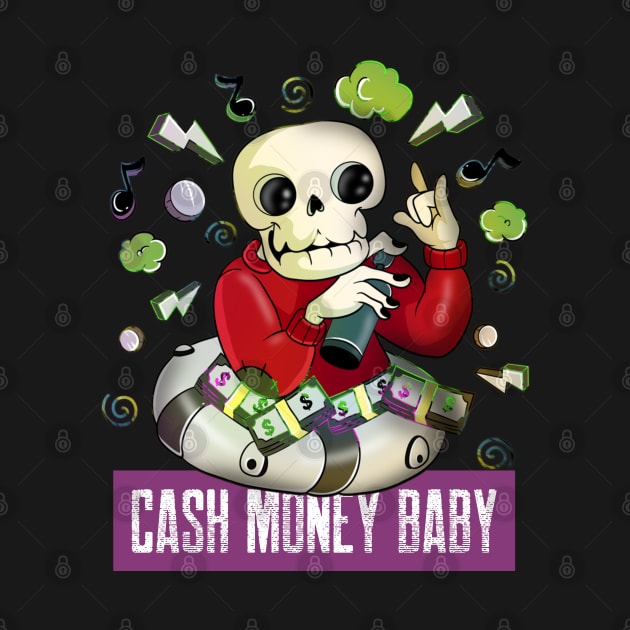 Music Lover skeleton - Money Skull by Trendy Black Sheep