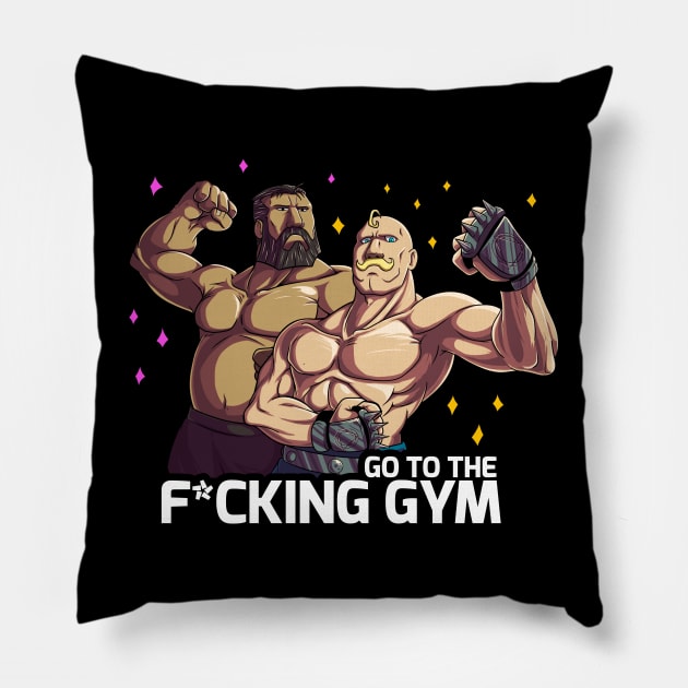 go to the f*cking gym ! Pillow by Meca-artwork