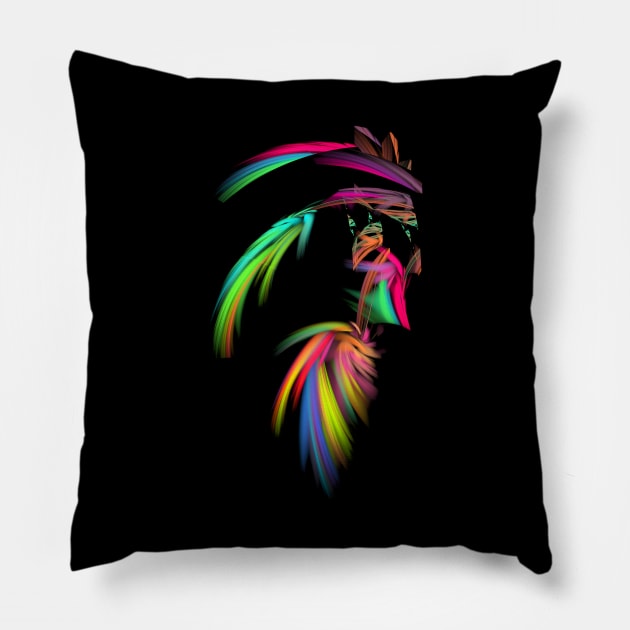 Line Drawings - Indian Chief Pillow by SusanSavad