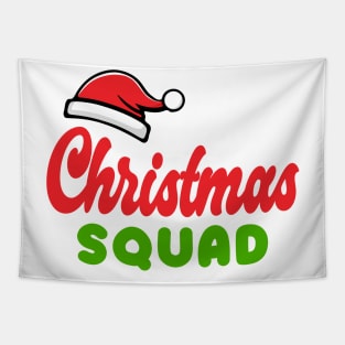 Christmas Squad Red Green Text Tapestry