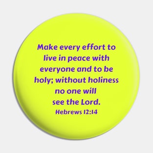 Bible Verse Hebrews 12:14 Pin