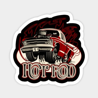 Cartoon hot rod Magnet