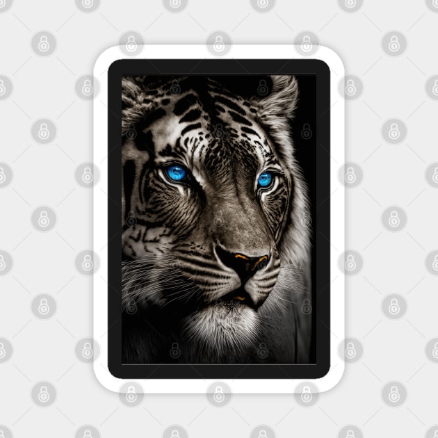 Tiger with blue eyes Magnet by ai1art