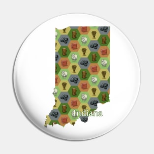Indiana State Map Board Games Pin