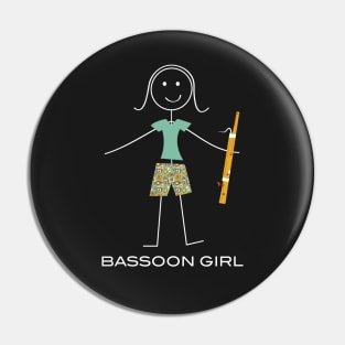 Funny Womens Bassoon Design Pin