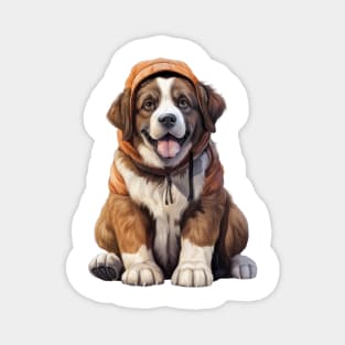 Winter St Bernard Dog Magnet