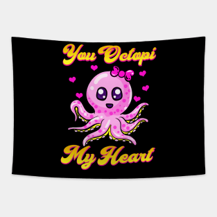 You Octopi My Heart Adorable Baby Octopus Pun Tapestry