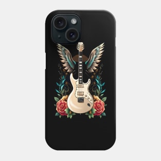 Electric guitar white with wings 17 Phone Case