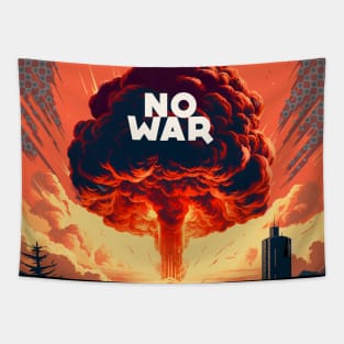 No War: World Peace Please on a Dark Background Tapestry