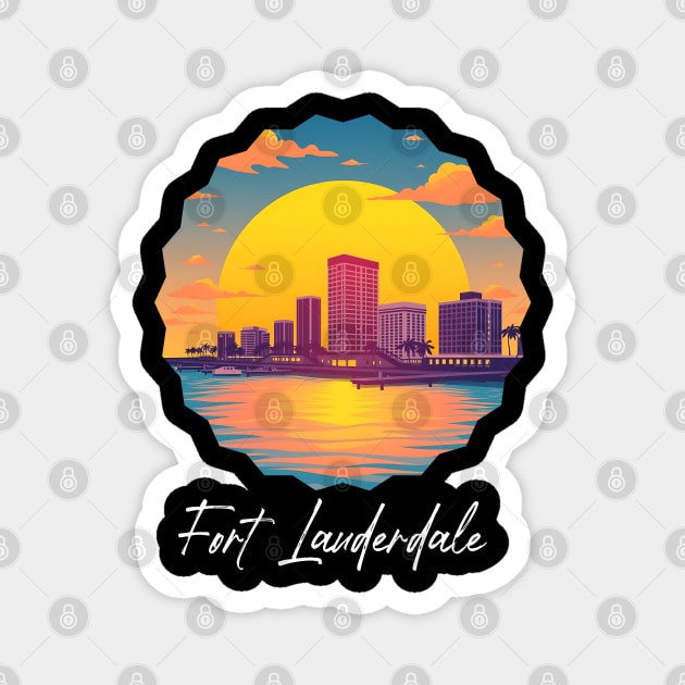 Fort Lauderdale, Florida Magnet by Pixel Threads 