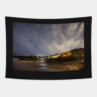Caswell Bay on Gower in Wales at Night Tapestry