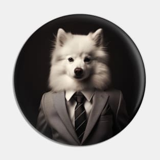 American Eskimo Dog in Suit Pin