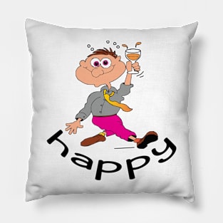 Cheers to Comfort:  Happy Animated Character Pillow