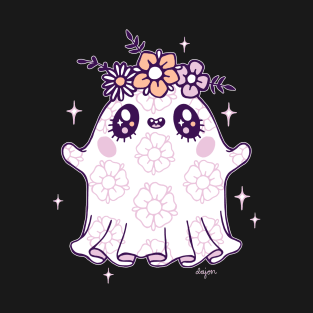 Kawaii Flower Crown Ghost Cutie T-Shirt