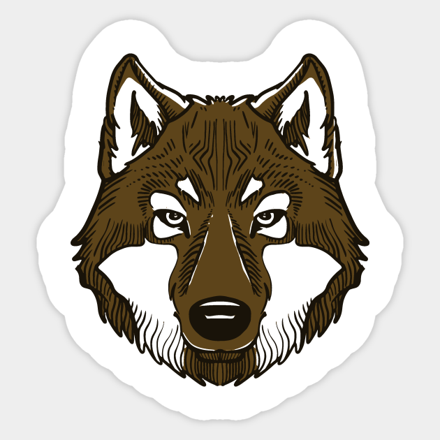 Wolf Face - Wolf - Sticker | TeePublic Wolf Face - Wolf - Sticker | TeePublic