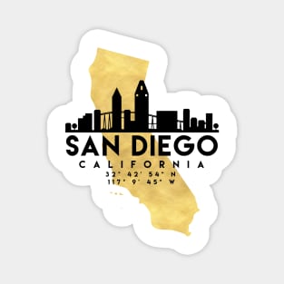 San Diego California Skyline Map Art Magnet