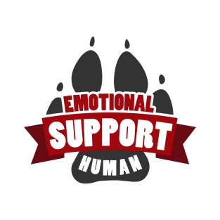 Emotional Support Human Funny Dog Paw - White T-Shirt