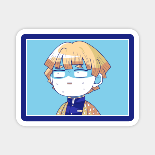 Zenitsu Demon Slayer Funny Face - Zenitsu - Magnet | TeePublic