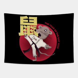 This Chinese Zodiac New Year of the Rat 2020 Kawaii Kung Fu Tapestry