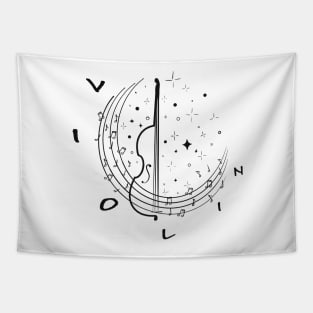 Violin Music Notes Tapestry