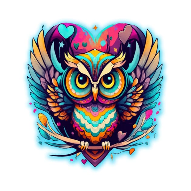 Cool Owl Graphic Tees - Cute Graphic Design Illustration by albaley