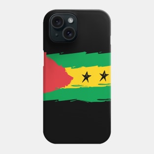 São Tomé and Príncipe painted flag Phone Case