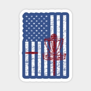 Disc Golf American Flag Patriotic Disc Golf T-shirt Magnet