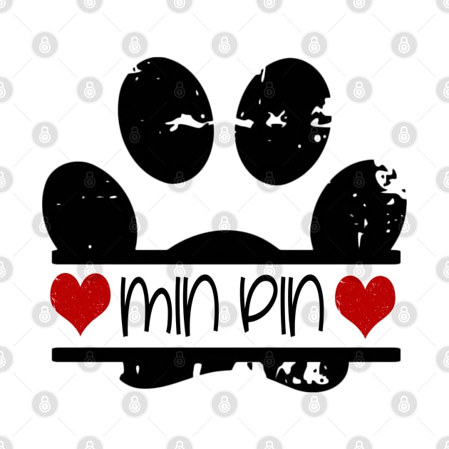 Min Pin dog paw print by artsytee