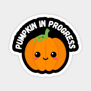 Pumpkin in Progress. Halloween, cute pumpkin, pregnancy Magnet