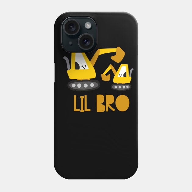 Boys Little Brother Lil Bro Excavator Phone Case by alpmedia