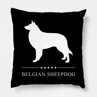 Belgian Sheepdog Dog White Silhouette Pillow