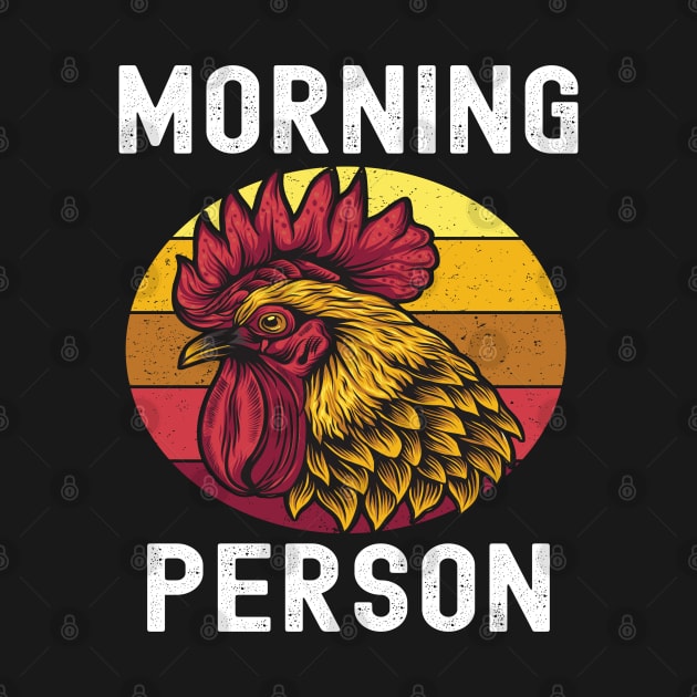 Graphic Rooster Morning Person Animal Retro Rise And Shine by Lone Wolf Works