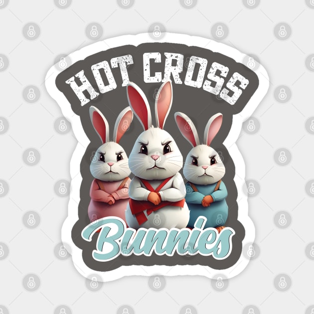 Hot Cross Bunnies Magnet by Coralgb